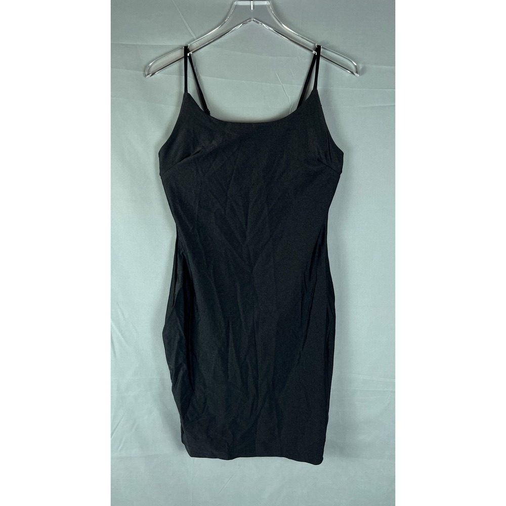 Iris Bodycon Dress Womens Large Black Stretch Spaghetti Straps Party Cocktail